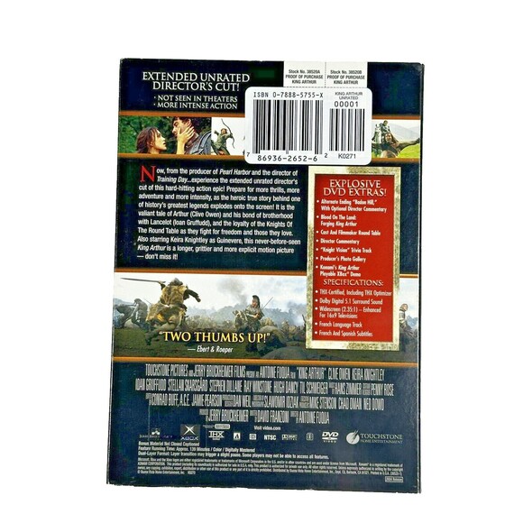 King Arthur (Director's Cut) (DVD, 2004) - Extended Unrated Version, Clive Owen - Picture 2 of 2